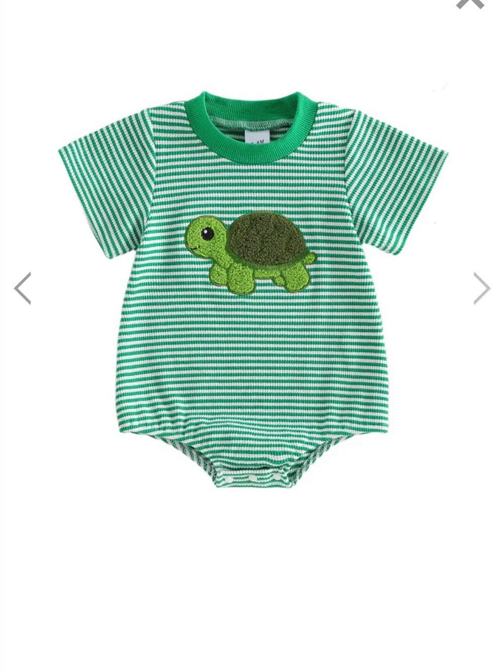 Green Striped Turtle One-Piece Bodysuit - Kids
